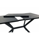 Стол ВВР Миллер Мрамор черный 3/черный №7, стекло 120-160/80